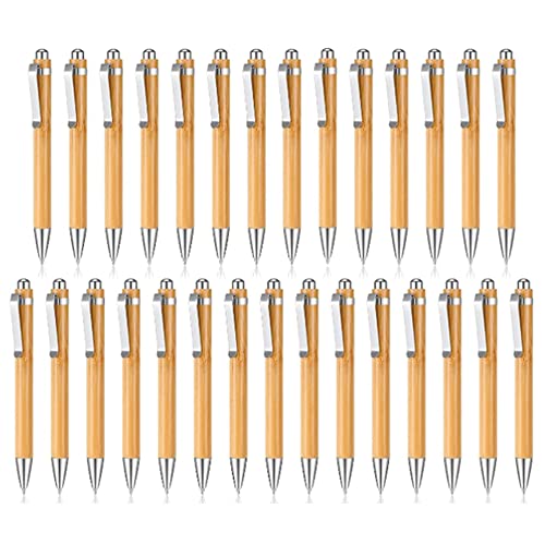 Osmond Druckkugelschreiber aus Bambus, für Gravur-Set, einziehbarer Kugelschreiber aus Holz, mit schwarzen Minen, zusätzlicher Kugelschreiber, Journalstift von Osmond