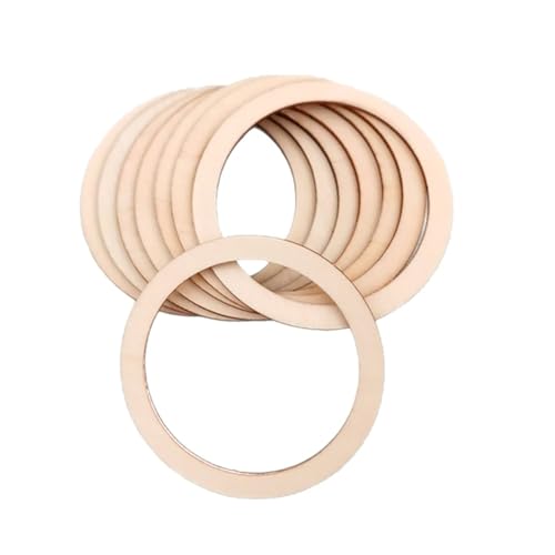 Osmond Flache Ringe aus unlackiertem Holz, 6 cm, für Bastelarbeiten, Ringanhänger und Verbindungsstücke, Schmuckherstellung, 100 Stück von Osmond