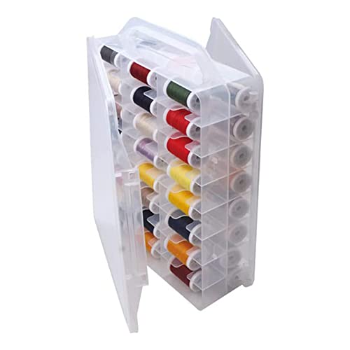 Osmond Näh-Organizer mit 46 Fächern, doppelseitige Garnbox, tragbar, transparenter Kunststoff-Organizer (transparent) von Osmond