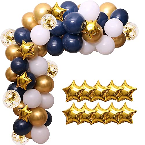 Osmond Navy Ballons Girlande Chrome Gold Stern Helium Globos Navy Blaus Gold Ballonbogen für Baby Dusche Dekoration von Osmond