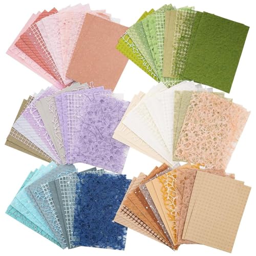 Osmond Set mit 90 Blatt Scrapbooking-Papier und dekorativem Netzstoff – Paket mit 6 speziellen gemischten Papieren für Scrapbooking, B von Osmond