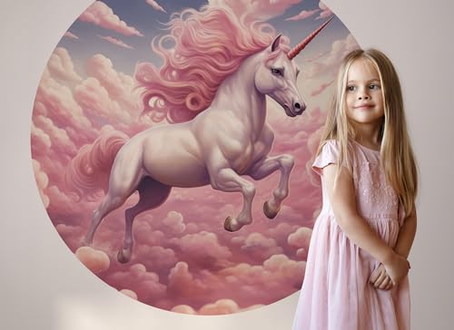 Osomhome - Wandtattoo Kinderzimmer Mädchen - Wandtattoo Einhorn [120x120cm] | Kinderzimmer & Babyzimmer Deko | Wandsticker Kinderzimmer Mädchen, Wandtattoo Mädchenzimmer | os9465 von Osomhome