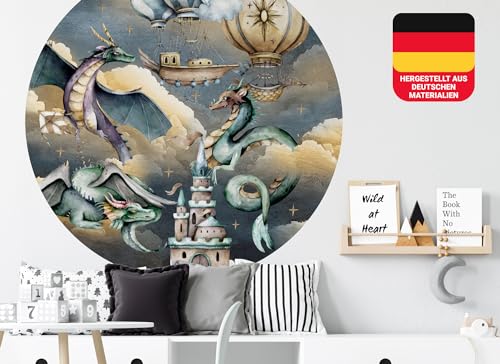 Osomhome Wandtattoo Kinderzimmer Mädchen & Junge: Drachen & Burg (280x170cm) | Kinderzimmer & Babyzimmer Deko | Wandsticker & Wanddeko Kinderzimmer | Wandaufkleber Kinderzimmer Wall Stickers os9451 von Osomhome