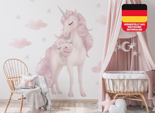 Osomhome Wandtattoo Kinderzimmer Mädchen & Junge: Einhorn (220x180cm) | Kinderzimmer & Babyzimmer Deko | Wandsticker & Wanddeko Kinderzimmer | Wandaufkleber Kinderzimmer Wall Stickers os2065 von Osomhome