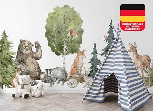 Osomhome Wandtattoo Kinderzimmer Mädchen & Junge: Wald (330x145cm) | Kinderzimmer & Babyzimmer Deko | Wandsticker & Wanddeko Kinderzimmer | Wandaufkleber Kinderzimmer Wall Stickers ms3638 von Osomhome