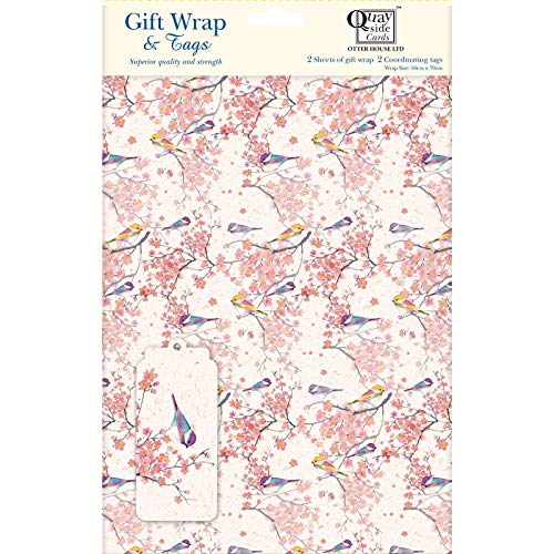 Blossom & Birds - Geschenkpapier mit Anhänger von Otter House