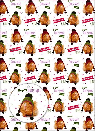 Geschenkpapier Weihnachten - Cosy Christmas Guinea Pig von Otter House