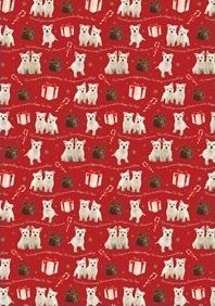 Geschenkpapier Weihnachten - Pudding and Presents - Westie von Otter House