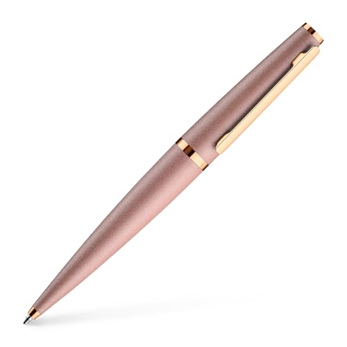 Otto Hutt 001-11354 - Kugelschreiber Design 06 Aluminium Seashell-Pink-Rosegold 13,8 cm, Minengröße M, Schriftfarbe Blau von Otto Hutt