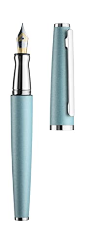 Otto Hutt design 06 Füllfederhalter 038-11343 – Füller mit hochwertiger Platin Beschichtung und glänzender Oberfläche in der Farbe Articblue Blau – Federstärke EF, Mehrfarbig, 14cm von Otto Hutt