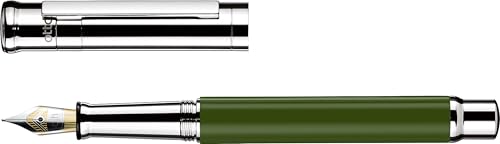 Otto Hutt design04 Füllfederhalter mit glänzendem Oliveschaft und Platinelementen, Federstärke: Breit aus Stahl, Länge: 13,2 cm und einem Gewicht von 38,7 Gramm, 954243 von Otto Hutt