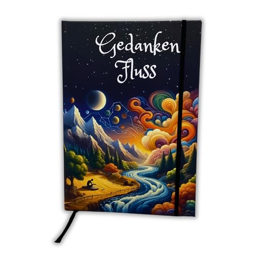 Ottybara Mindbook Gedankenfluss - Premium Notizbuch A5 blanko | kratzfestes Hardcover, Gummiband, Lesezeichen | Ideal als Journal Buch, Tagebuch, Notizheft | regional & nachhaltig produziert von Ottybara