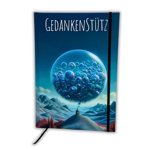 Ottybara Mindbook Gedankenstütze - Premium Notizbuch A5 blanko | Kratzfestes Hardcover, Gummiband, Lesezeichen | Ideal als Journal Buch, Tagebuch, Notizheft | Regional & nachhaltig produziert von Ottybara