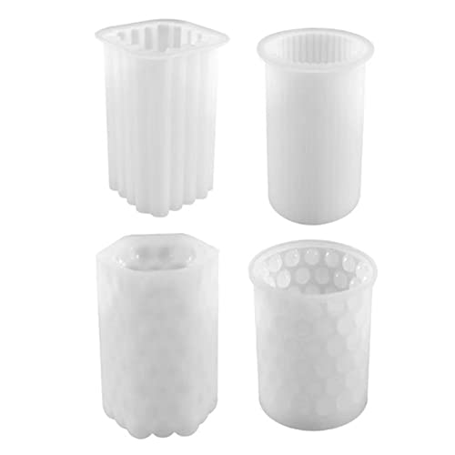 Otueidnsy Kerzenform 4er Pack Silikonformen, 3D Silikonformen, Kerzenformen Zum Ausgießen Von Kerzen DIY Set von Otueidnsy