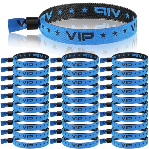 Otuuz 100 Packungen VIP Armbänder für Veranstaltungen Stoff Einlassbänder Party Armbänder VIP Identifikationsarmbänder für Events Konzert Festival Geburtstag Hochzeit (Blau) von Otuuz