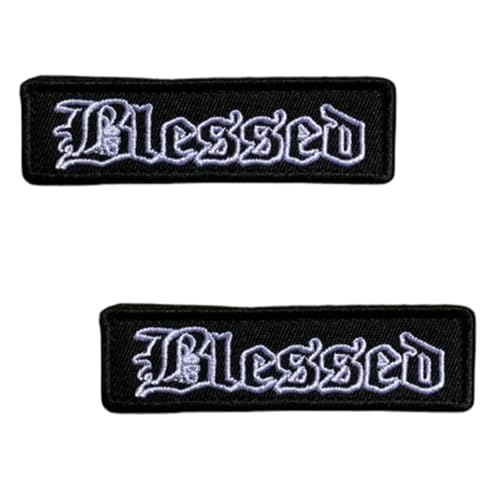 2 Stück Gesegnet Blessed Aufnäher Patches Taktische Abzeichen Bestickt Stickerei Emblem zum Hook and Loop auf Dekorative Applikationen Kleidung Uniformen Rucksack Mützen Jeans Jacken Hosen 2 Stück Gesegnet Blessed Aufnäher Patches Taktische Abzeichen Bestickt Stickerei Emblem zum Hook and Loop auf Dekorative Applikationen Kleidung Uniformen Rucksack Mützen Jeans Jacken Hosen von Oucaty