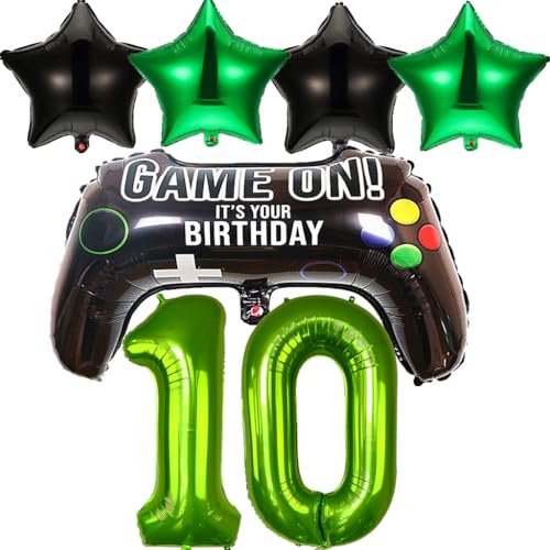 Ouceanwin Luftballons Videospiel Geburtstagsdeko 10 Jahre Jungen, Folienballon Game Controller Ballon 10. Geburtstag Junge, Gamer Deko Videospiel Party Ballons Spieler Thema Geburtstagdeko Jungen von Ouceanwin