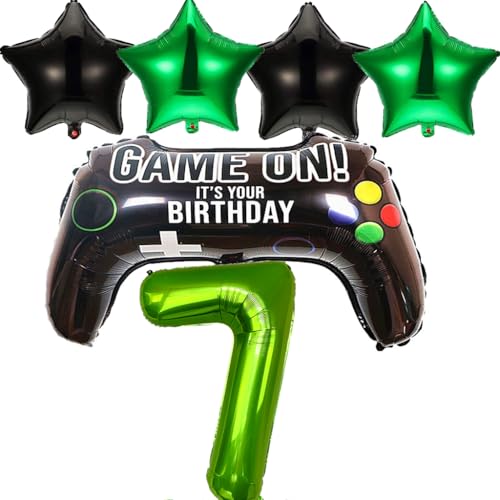 Ouceanwin Luftballons Videospiel Geburtstagsdeko 7 Jahre Jungen, Folienballon Game Controller Ballon 7. Geburtstag Junge, Gamer Deko Videospiel Party Ballons Spieler Thema Geburtstagdeko Jungen von Ouceanwin