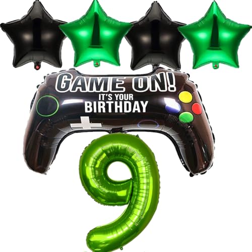 Ouceanwin Luftballons Videospiel Geburtstagsdeko 9 Jahre Jungen, Folienballon Game Controller Ballon 9. Geburtstag Junge, Gamer Deko Videospiel Party Ballons Spieler Thema Geburtstagdeko Jungen von Ouceanwin