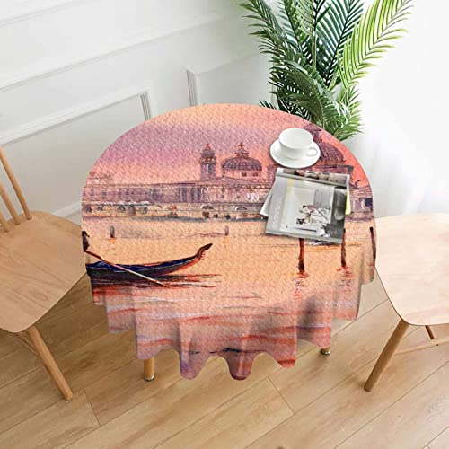 Venedig Italien Aquarell Runde Tischdecke 60 Zoll Venedig Malerei Tischdecke für Essen/Küche/Party/Buffet/Hochzeit im Innen- und Außenbereich von Oudrspo