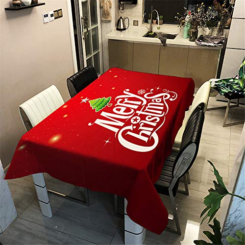 Ouduo Weihnachten Tischdecke Wasserdicht Polyester Rechteckig, Pflegeleicht Fleckschutz Ölfest Abwaschbar Küche Outdoor Garten Deko Mehrzweck Farbe & Größe Wählbar (Rot,60x60cm) von Ouduo