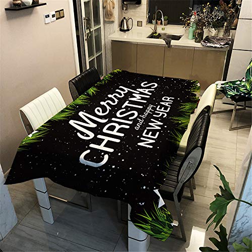 Ouduo Weihnachten Tischdecke Wasserdicht Polyester Rechteckig, Pflegeleicht Fleckschutz Ölfest Abwaschbar Küche Outdoor Garten Deko Mehrzweck Farbe & Größe Wählbar (Schwarz,60x60cm) von Ouduo