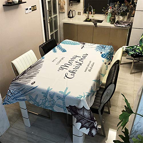 Ouduo Weihnachten Tischdecke Wasserdicht Polyester Rechteckig, Pflegeleicht Fleckschutz Ölfest Abwaschbar Küche Outdoor Garten Deko Mehrzweck Farbe & Größe Wählbar (Weiß,60x60cm) von Ouduo