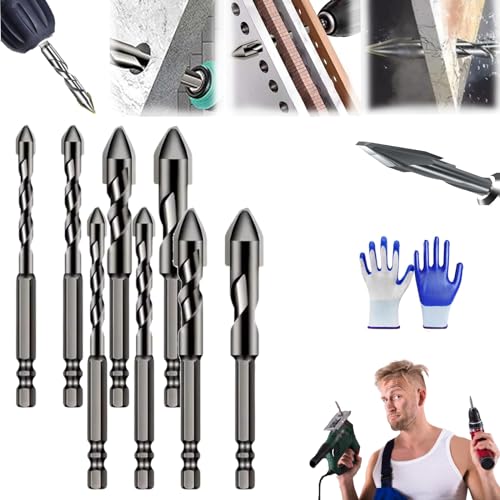 High-Strength Eccentric Twist Drill Bit - High Hardness Skewed Head Eccentric Drill Bits, Industrial Strength Carbide Drill Bits, Multifunction Drill Bit Sets, Rustproof and Removable (2Set A) von Oueet