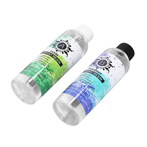 Ouitble Gießbeschichtung Epoxidharz Kit AB Kleber Kristallklares Epoxidharz Kit, Easy Mix Gießbeschichtung für Flusstischplatten, DIY Kunst Gießharz 500ml von Ouitble