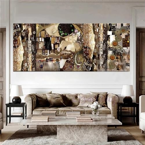 Diamond Painting Set 60x120cm Klimt-Umarmungen DIY 5D Diamant Painting Groß Bilder Kinder mit Diamants Painting Zubehör für Kinder Und Erwachsene Weihnachtsbasteln Crystal Art für Home Wall Decor -30 von Oujkeef