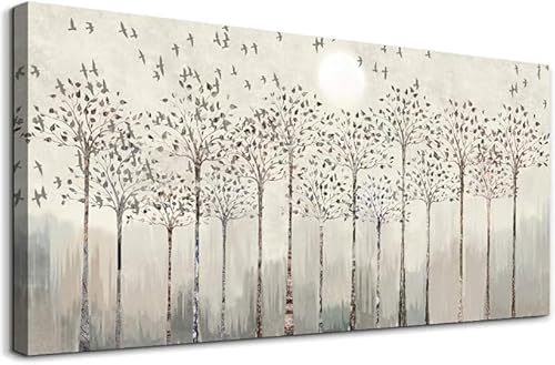 Malen Nach Zahlen Mond, Baum malen nach zahlen erwachsene DIY Paint by Numbers Anfänger Gemälde inklusive Pinsel Acrylfarben Handgemalt Ölgemälde Leinwand bastelset für mädchen Geschenke,50x150cm-Z123 von Oujkeef