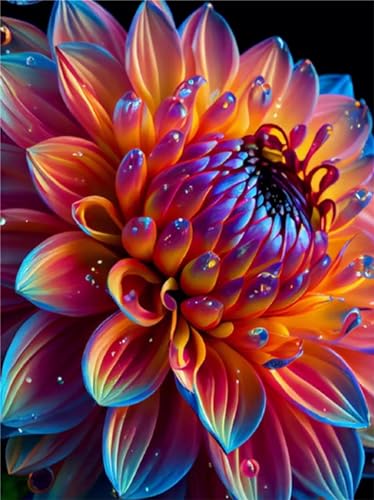 Oujkeef Abstrakt Diamond Painting Erwachsene,5D Diamond Painting Bilder Blume Diamond Painting Kinder Anfänger,DIY Diamond Painting Runden Steine Vollbild Kreuzstich,Deko Wand Wohnzimmer 30x40cm -Y5 von Oujkeef