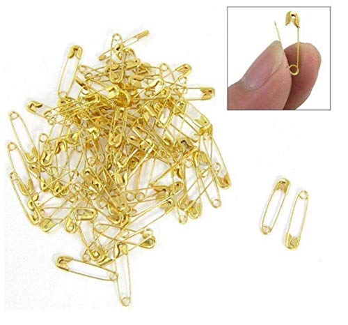 Oulensy 100pcs Sicherheitsnadeln, 20mm Metall Goldfarbe Vorzügliche Kleine Tiny Kleidung Accessoires Trimming Fastener Tool-schaltflächen Mini-sicherheitsnadel Für Poppy Herstellung von Oulensy