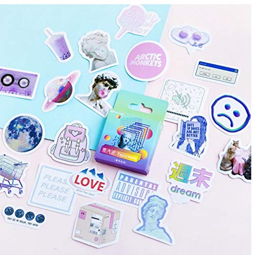 Oulensy 46 PC/Kasten Nette Vaporwave Etikett Tagebuch Handgemachte Adhesive Papier Flake Aufkleber Scrapbooking Büropapier von Oulensy