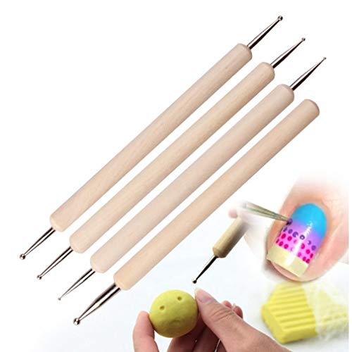 Oulensy 4pcs / Set Holz Werkzeuge 4 Kugel Stylus Polymer Clay Keramik Keramik Modellierungswerkzeuge DIY Fertigkeit Sculpting von Oulensy