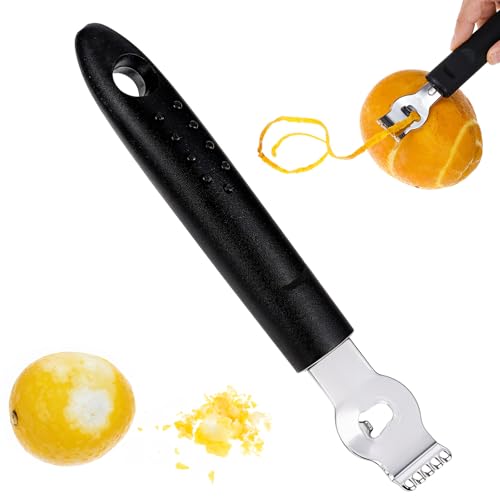 Ouligay Zitronen Zester Schäler, Zitrone Orangen Zestenschneider Zitrusfrüchte Zester Zitronenschäler Handheld Obst Orangenschäler Edelstahl Zestenreißer für Bar Restaurant Küchen Werkzeug von Ouligay