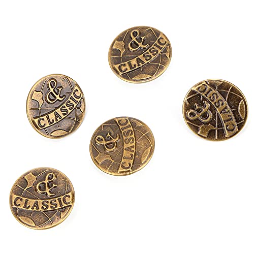 10 STÜCKE 20 mm Zarte Bronzeknopf Druckknopf Retro Druckknopf Set aus Metall mit Gewindedruckknöpfen für die Dekoration von Jeanstaschen(bronze (No . 6)) von Oumefar