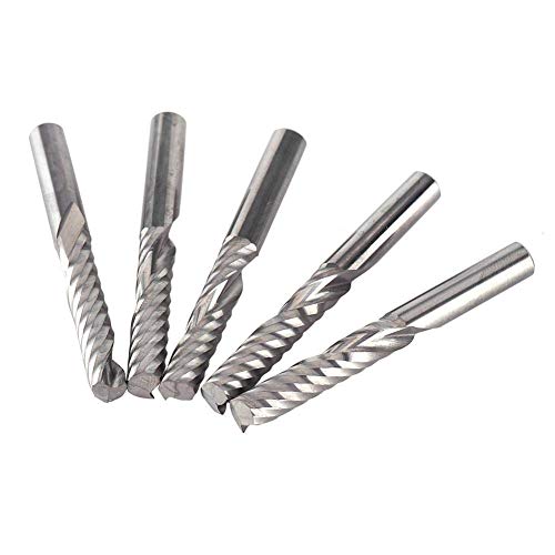 5pcs 6mm Wolframcarbid Single Flute End Fräser Fräser Spiral CNC Fräser Fräser für CNC Schneidemaschine von Oumefar