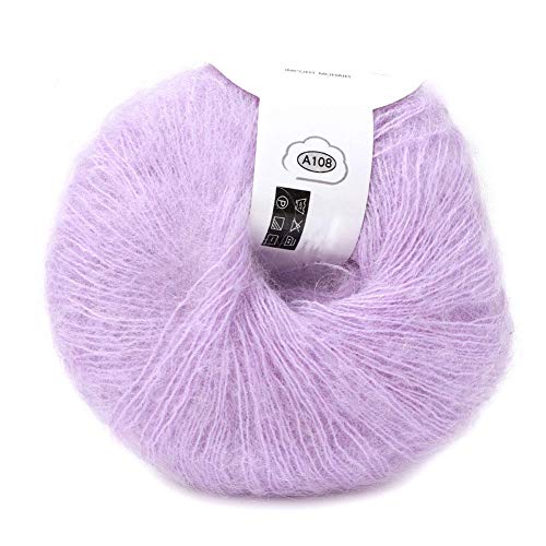 Beliebte mehrfarbige Angora Long Wool Garn Soft Mohair Pashm Strickfaden zum Weben von Schals(Lila) von Oumefar