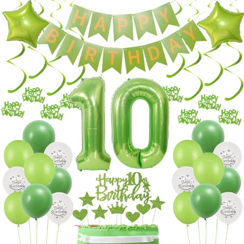 10 Geburtstag Deko Grün 10 Geburtstag Deko Junge Grün 10. Tortendeko Deko 10. Geburtstag Junge Grün 10 Geburtstag Luftballon Grün 10. Geburtstag Dekorationen 10 Junge Ballons 10 Geburtstag Grün von Oumezon