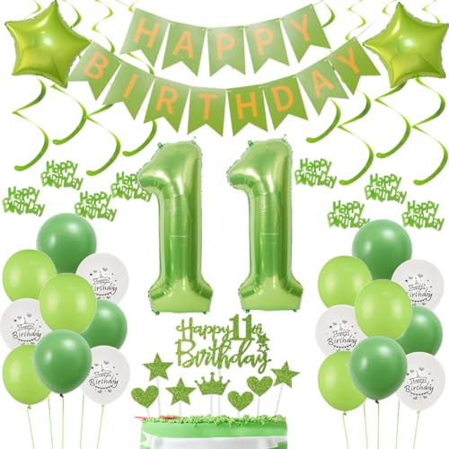 11 Geburtstag Deko Grün 11 Geburtstag Deko Junge Grün 11. Tortendeko Deko 11. Geburtstag Junge Grün 11 Geburtstag Luftballon Grün 11. Geburtstag Dekorationen 11 Junge Ballons 11 Geburtstag Grün von Oumezon