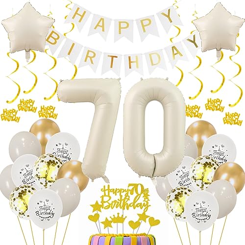 70 Geburtstag Deko Frauen 70. Geburtstagsdeko Beige Gold Ballon 70 Geburtstag Deko Männer Beige 70 Luftballon Geburtstagsdeko Frauen Mann 70 Jahr Geburtstagdeko Beige Luftballon 70. Geburtstag von Oumezon