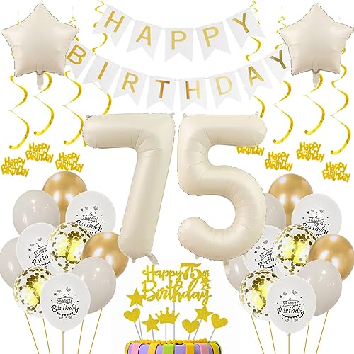 75 Geburtstag Deko Frauen 75. Geburtstagsdeko Beige Gold Ballon 75 Geburtstag Deko Männer Beige 75 Luftballon Geburtstagsdeko Frauen Mann 75 Jahr Geburtstagdeko Beige Luftballon 75. Geburtstag von Oumezon