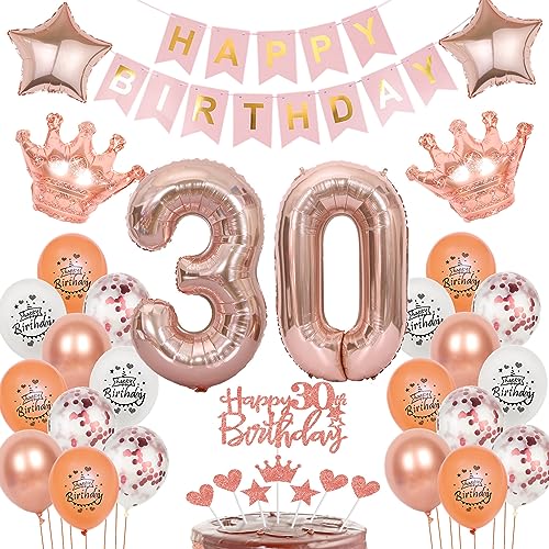 Deko 30. Geburtstag Frauen Tortendeko 30 Geburtstag Frauen Deko luftballon 30. Geburtstag deko Frauen Rosegold geburtstagsdeko 30 jahre dekoration Frauen ballon 30. geburtstag Frau rosegold von Oumezon