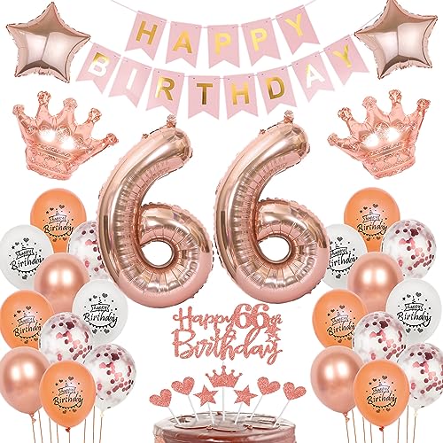 Deko 66. Geburtstag Frauen Tortendeko 66 Geburtstag Frauen Deko luftballon 66. Geburtstag deko Frauen Rosegold geburtstagsdeko 66 jahre dekoration Frauen ballon 66. geburtstag Frau rosegold von Oumezon