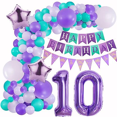 Lila 10 Geburtstag Deko Mädchen 10 Jahre Geburtstag Luftballon Girlande Lila Blau Deko 10 Geburtstag Lila Ballon Girlande 10. Geburtstag Mädchen Ballonbogen Geburtstagsdeko 10 Luftballon Mädchen von Oumezon