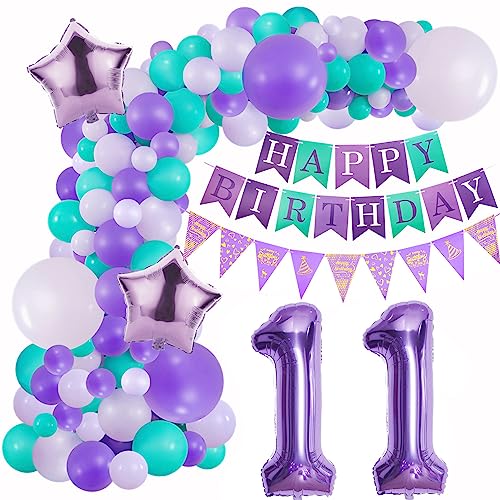 Lila 11 Geburtstag Deko Mädchen 11 Jahre Geburtstag Luftballon Girlande Lila Blau Deko 11 Geburtstag Lila Ballon Girlande 11. Geburtstag Mädchen Ballonbogen Geburtstagsdeko 11 Luftballon Mädchen von Oumezon