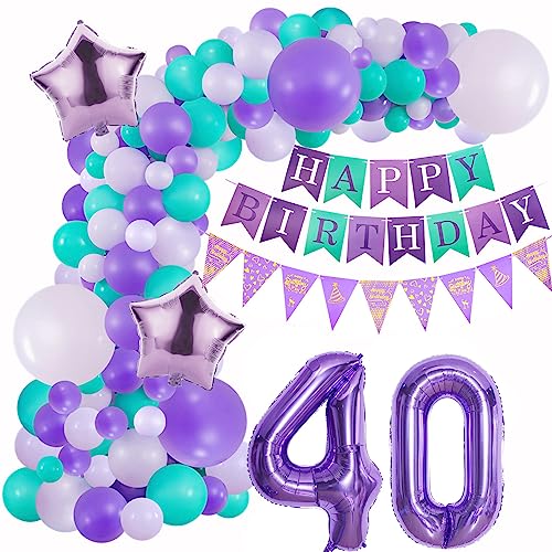 Lila 40 Geburtstag Deko Mädchen 40 Jahre Geburtstag Luftballon Girlande Lila Blau Deko 40 Geburtstag Lila Ballon Girlande 40. Geburtstag Mädchen Ballonbogen Geburtstagsdeko 40 Luftballon Mädchen von Oumezon