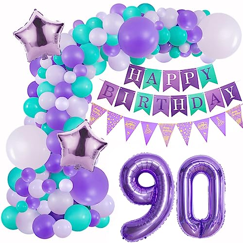 Lila 90 Geburtstag Deko Mädchen 90 Jahre Geburtstag Luftballon Girlande Lila Blau Deko 90 Geburtstag Lila Ballon Girlande 90. Geburtstag Mädchen Ballonbogen Geburtstagsdeko 90 Luftballon Mädchen von Oumezon