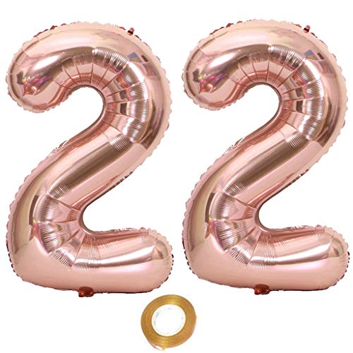 Luftballons Zahl 22 rosegold Nummer 22 Luftballon 22 Rosegold Folienballon 22. Geburtstag deko frauen, 32 Zoll Große Ballon Zahl 22 Riese Heliumfolie 22 jahre Geburtstag deko frau Mädchen Luftballons Zahl 22 rosegold Nummer 22 Luftballon 22 Rosegold Folienballon 22. Geburtstag deko frauen, 32 Zoll Große Ballon Zahl 22 Riese Heliumfolie 22 jahre Geburtstag deko frau Mädchen von Oumezon